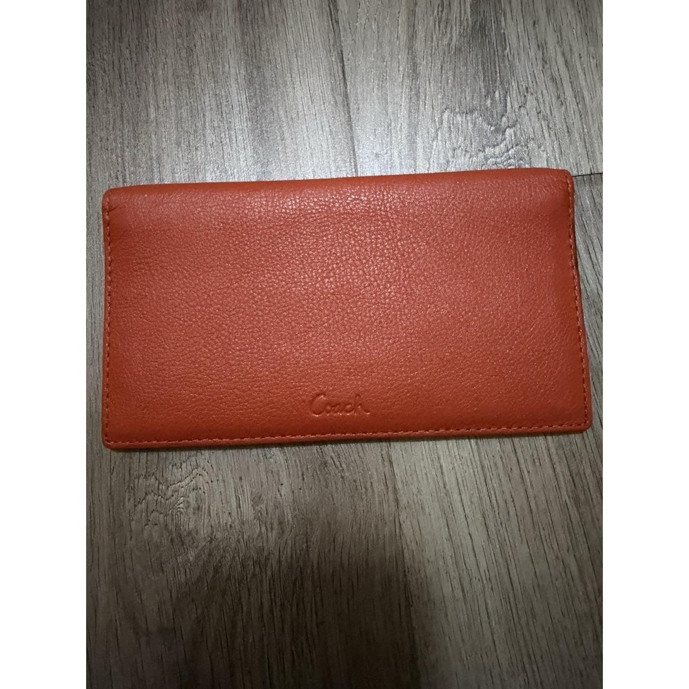 Coach Red Pebbled Leather two fold wallet